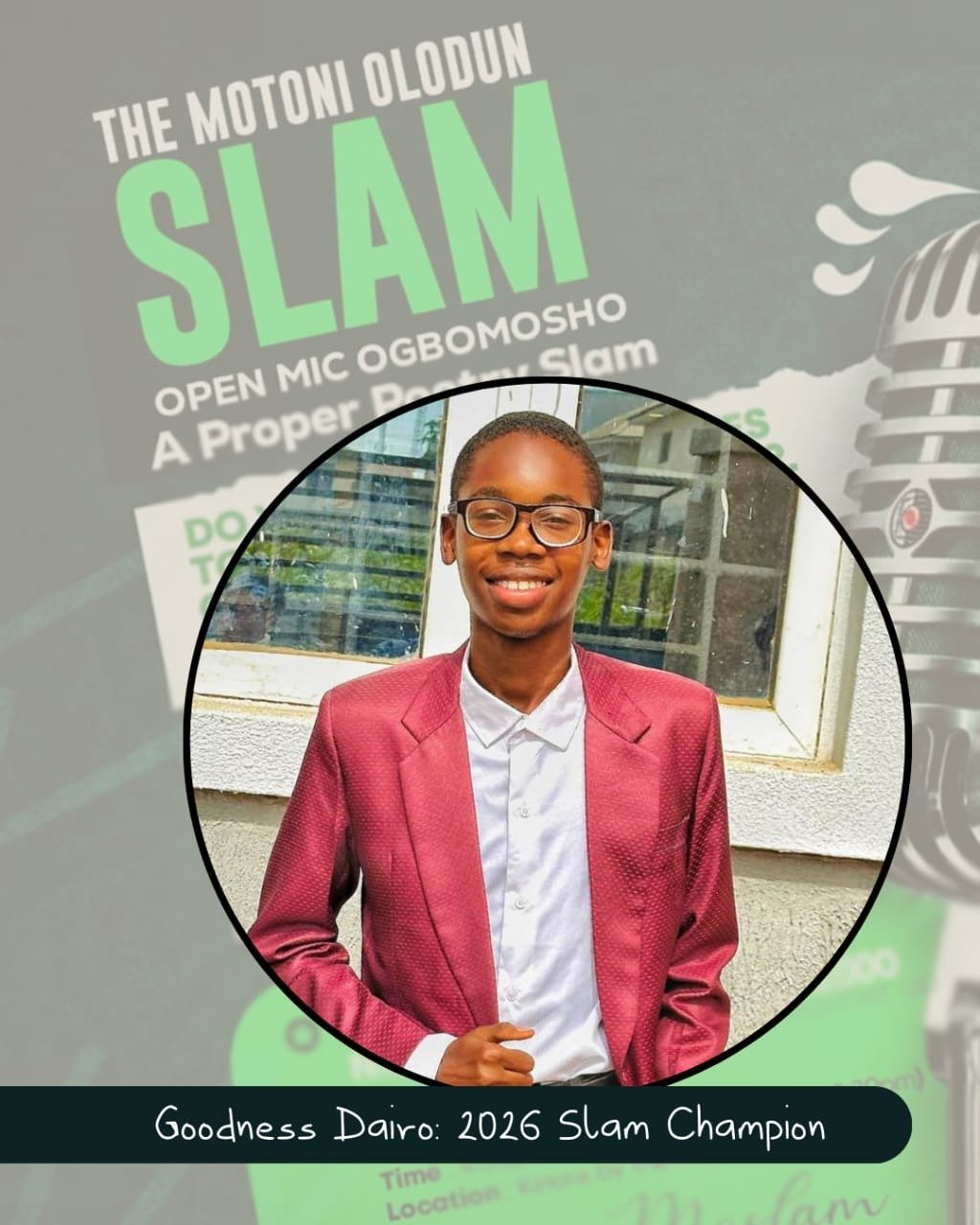 Goodness Dairo 2026 Slam Champion