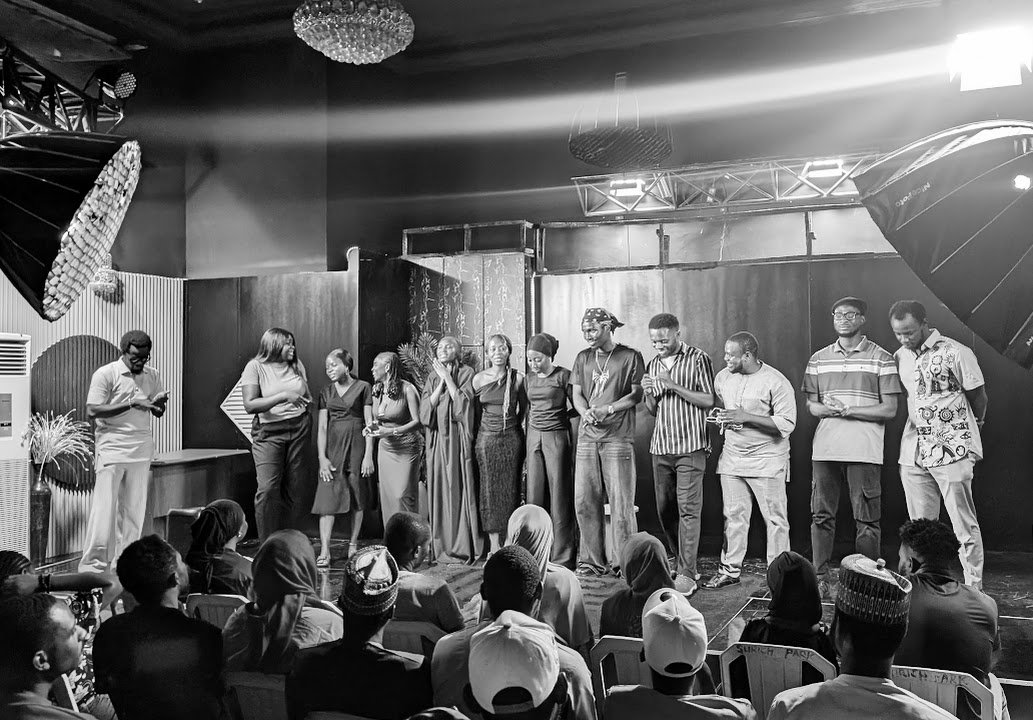 Cast of Ordinary People on stage before the audience