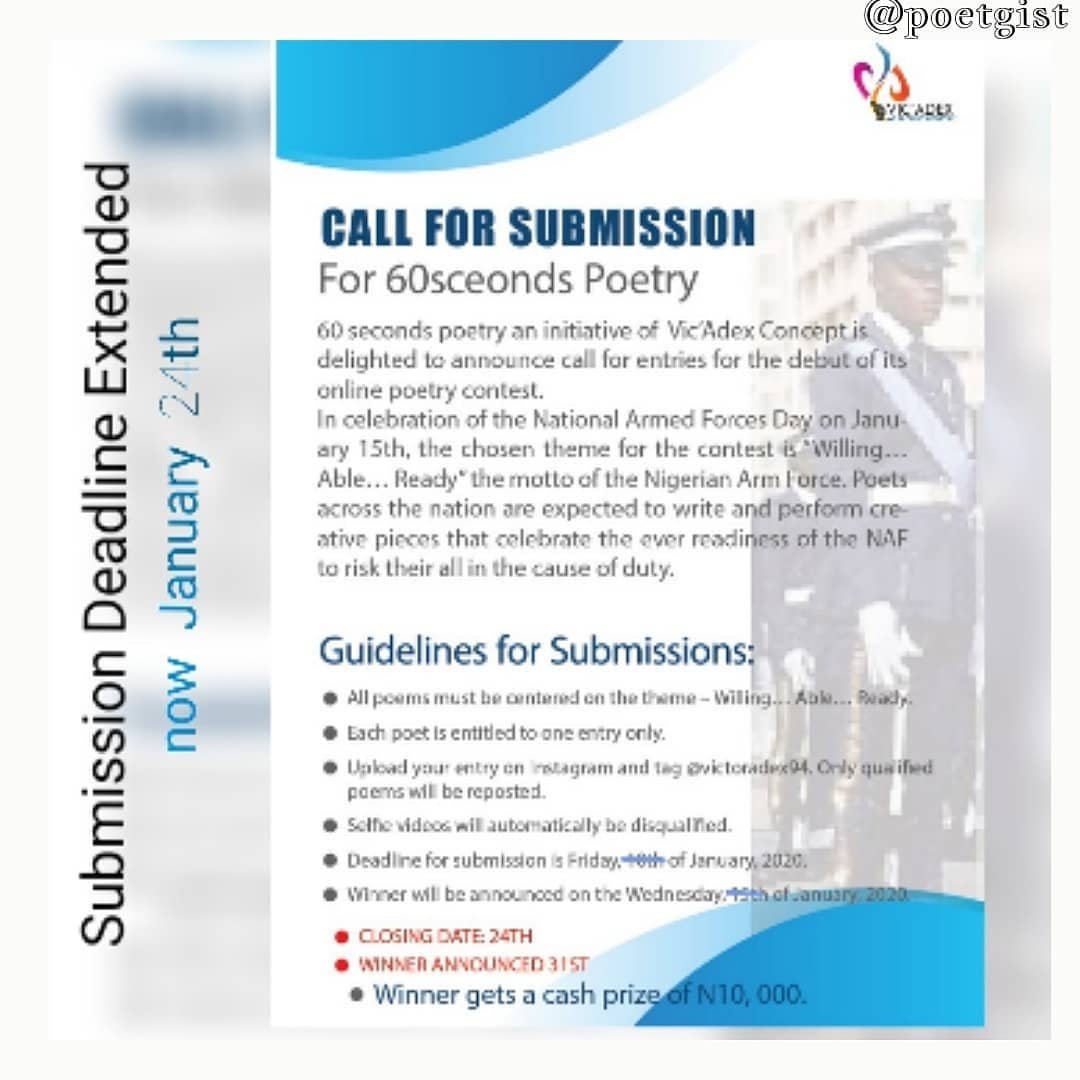 Call for submissions for the Armed Forces Remembrance poetry competition