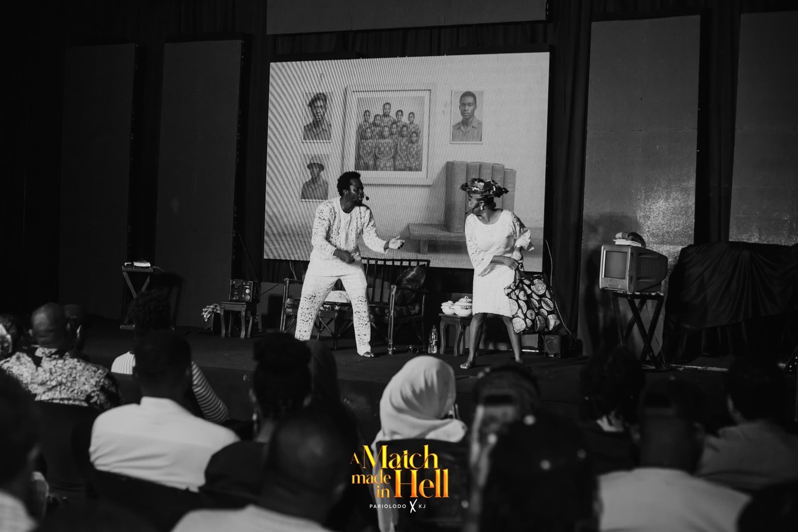 Pariolodo and KJ on stage during the production of A Match Made In Hell